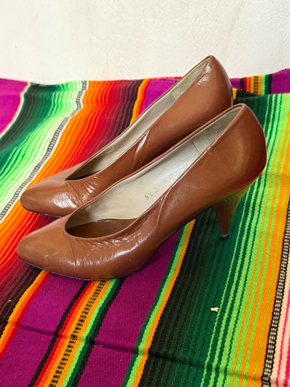 Brown Vintage Leather Pumps